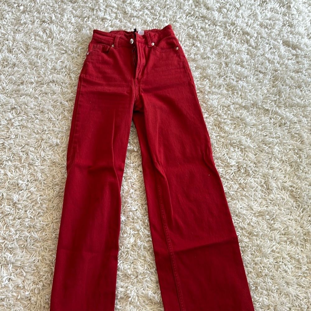 Divided (H&M) red stretchy jeans